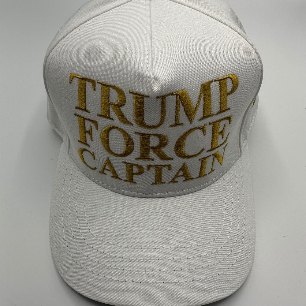 Extremely Rare Cali-Fame Trump Force Captain Logo White Trucker Hat Cap One Size